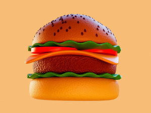 BURGER 3D MODEL hamburger Modelo 3D