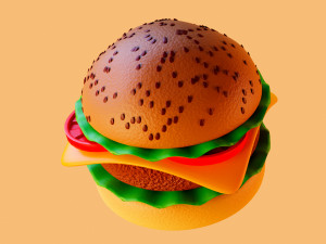 BURGER 3D MODEL hamburger Modelo 3D