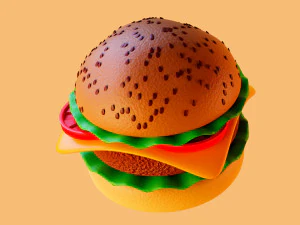 HAMB&Uacute;RGUER MODELO 3D hamb&uacute;rguer Modelo 3D