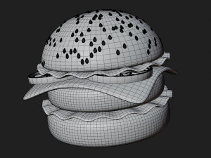 BURGER 3D MODEL hamburger Modelo 3D
