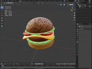 BURGER 3D MODEL hamburger Modelo 3D