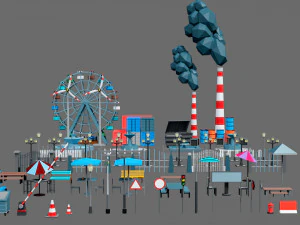 Props for the city 3D Model