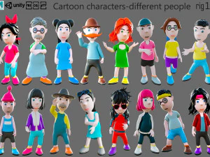 만화 캐릭터 - 다른 사람들 3D 모델