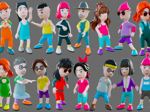 Cartoon characters-different people 3D मॉडल
