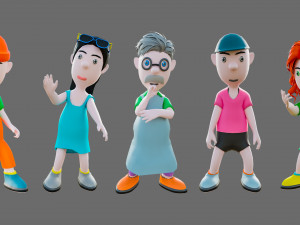 Cartoon characters-different people 3D मॉडल