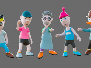 Cartoon characters-different people 3D मॉडल