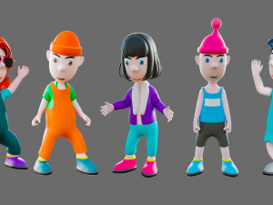 Cartoon characters-different people 3D मॉडल