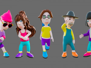 Cartoon characters-different people 3D मॉडल