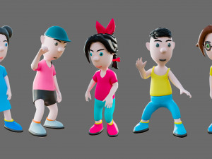 Cartoon characters-different people 3D मॉडल