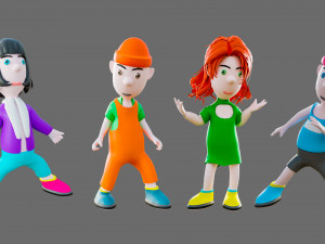 Cartoon characters-different people 3D मॉडल