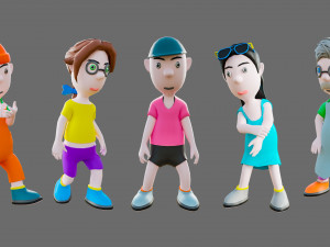 Cartoon characters-different people 3D मॉडल
