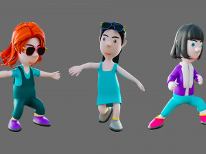 Cartoon characters-different people 3D मॉडल