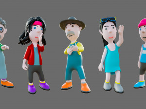 Cartoon characters-different people 3D मॉडल