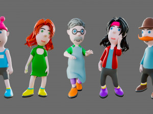 Cartoon characters-different people 3D मॉडल