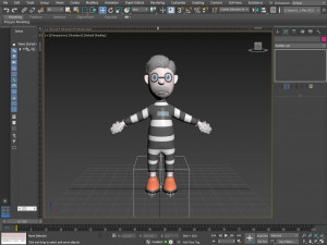Cartoon characters-jailer and policeman 3D Model