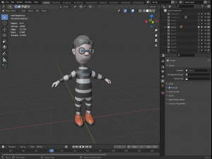 Cartoon characters-jailer and policeman 3D Model