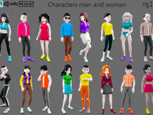 Characters man and woman 3D Model