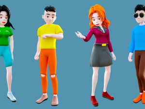 Characters man and woman 3D Model