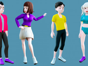 Characters man and woman 3D Model