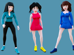 Characters man and woman 3D Model