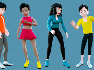 Characters man and woman 3D Model