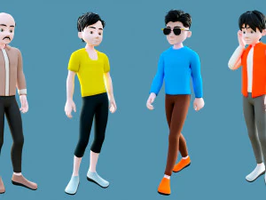 Characters man and woman 3D Model