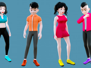 Characters man and woman 3D Model