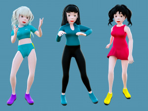 Characters man and woman 3D Model