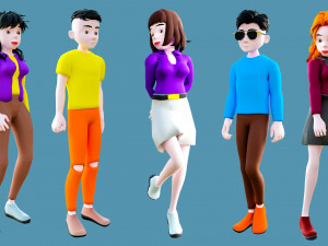 Characters man and woman 3D Model