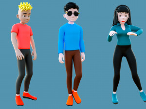 Characters man and woman 3D Model