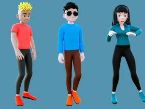 Characters man and woman 3D Model