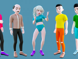 Characters man and woman 3D Model