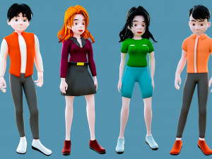 Characters man and woman 3D Model