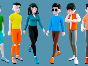 Characters man and woman 3D Model