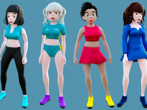 Characters man and woman 3D Model
