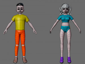 Characters man and woman 3D Model