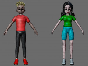 Characters man and woman 3D Model