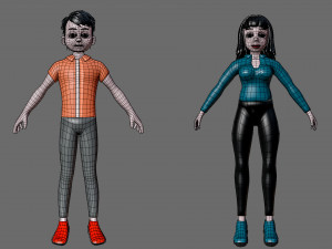 Characters man and woman 3D Model