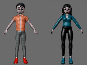 Characters man and woman 3D Model