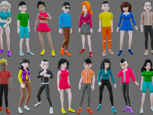 Characters man and woman 3D Model