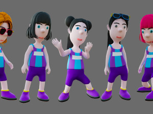 Cartoon characters sports team Modelo 3D