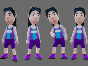 Equipe de esportes de personagens de desenhos animados Modelo 3D