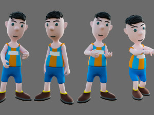 Cartoon characters sports team Modelo 3D