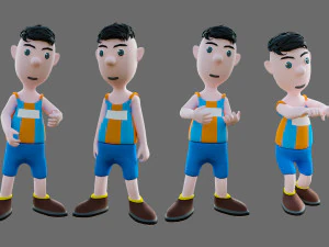Equipe de esportes de personagens de desenhos animados Modelo 3D