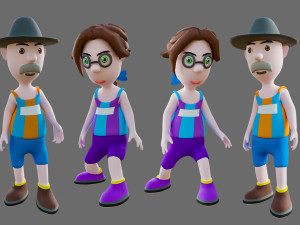 Cartoon characters sports team Modelo 3D