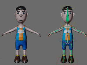 Equipe de esportes de personagens de desenhos animados Modelo 3D