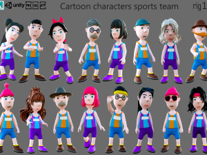 Cartoon characters sports team Modelo 3D