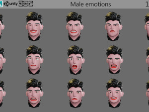 Male emotions 3D Model
