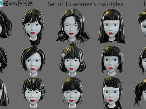 Cartoon woman hairstyle 3D Model