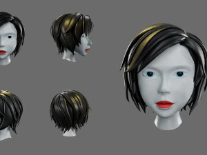 Cartoon woman hairstyle 3D Model